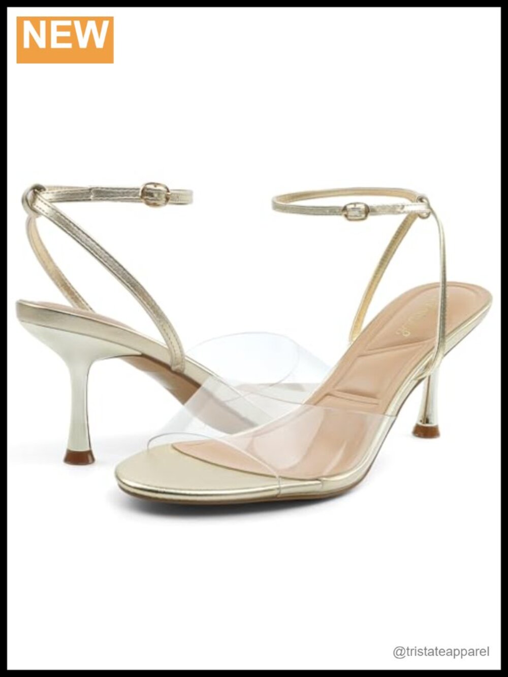 Clear Kitten Heel Strappy Sandals Peep Toe Ankle Strap Women Dress Shoes